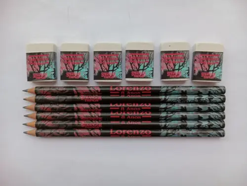 Kit Lápis com Borracha Personalizada Stranger Things