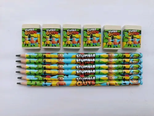Kit Lápis com Borracha Stumble Guys