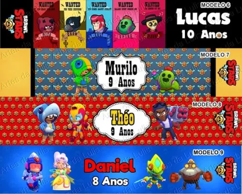 Kit Lápis com Caneta e Borracha Personalizado Brawl Stars