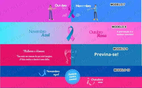 Kit Lápis com Caneta Outubro Rosa e Novembro Azul