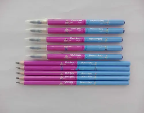 Kit Lápis com Caneta Outubro Rosa e Novembro Azul