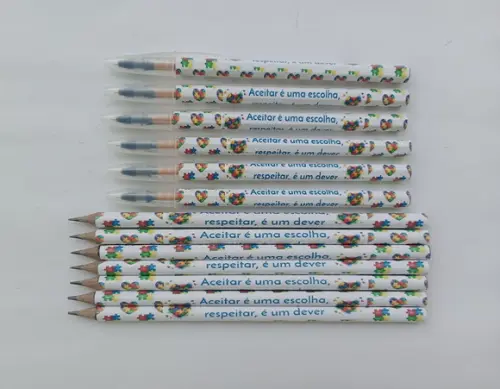 Kit Lápis com Caneta Personalizada Autismo