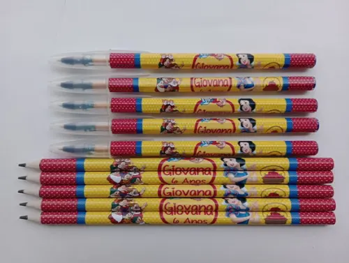 Kit Lápis com Caneta Personalizada Branca de Neve
