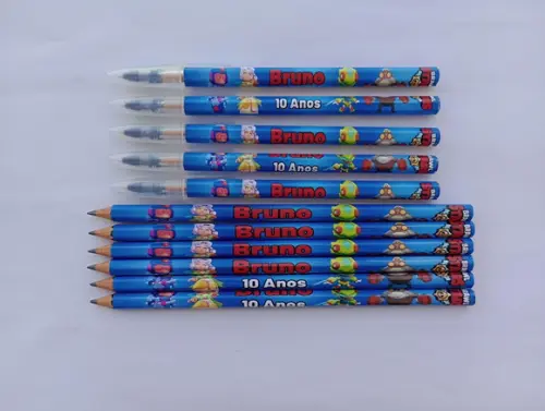 Kit Lápis com Caneta Personalizada Brawl Stars