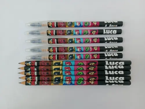 Kit Lápis com Caneta Personalizada Brawl Stars