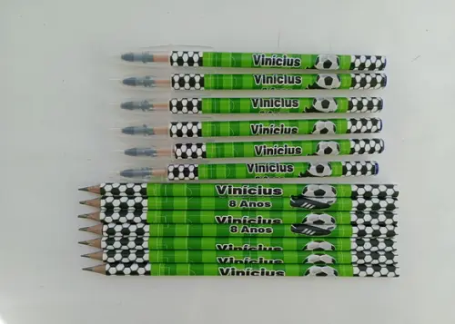 Kit Lápis com Caneta Personalizada Futebol