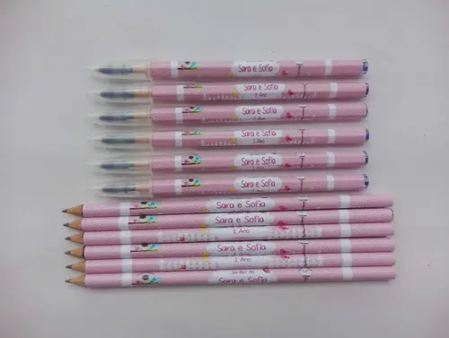 Kit Lápis com Caneta Personalizada Jardim Encantado