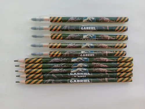 Kit Lápis com Caneta Personalizada Jurassic World