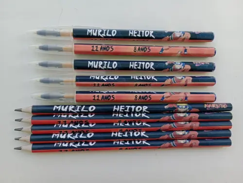 Kit Lápis com Caneta Personalizada Naruto