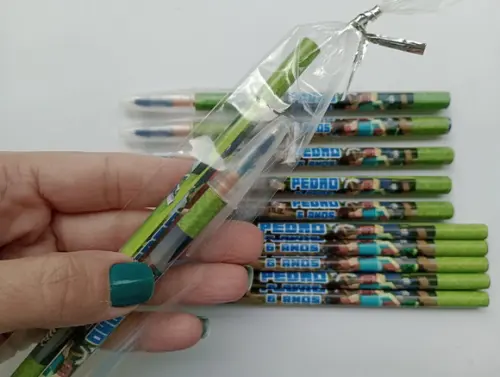 Kit Lápis com Caneta Personalizada Minecraft