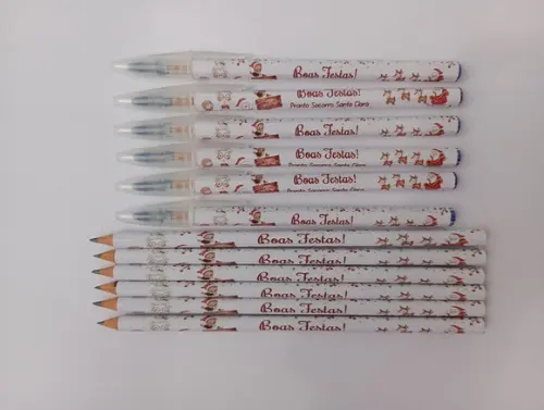 Kit Lápis com Caneta Personalizada Natal