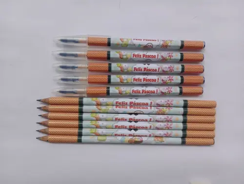 Kit Lápis com Caneta Personalizada Páscoa