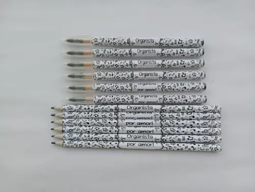 Kit Lápis com Caneta Personalizada Notas Musicais