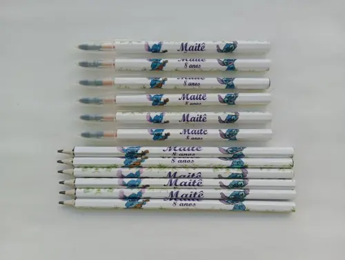 Kit Lápis com Caneta Personalizada Stitch