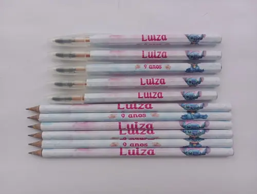 Kit Lápis com Caneta Personalizada Stitch