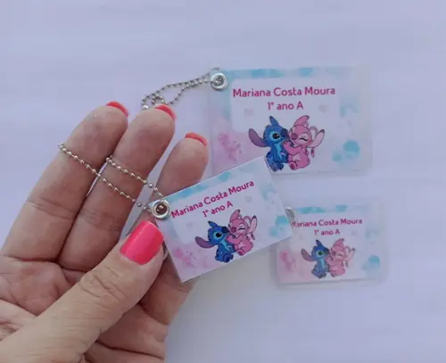 Kit Tag Plastificada para Mochila, Lancheira e Estojo