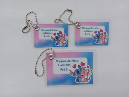 Kit Tag Plastificada para Mochila, Lancheira e Estojo