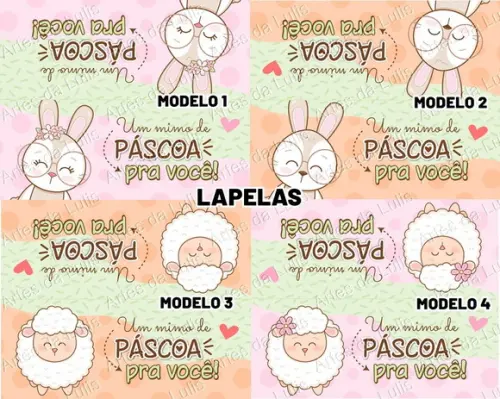 Lapela 10x3,5cm de Páscoa + Saquinho Celofane