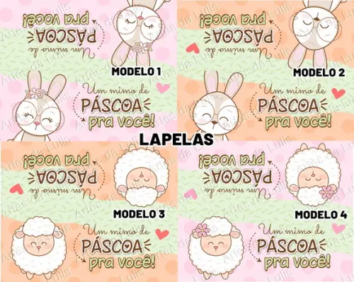 Lapela 10x3,5cm de Páscoa + Saquinho Celofane