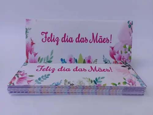 Lapela 10x3,5cm Dia das Mães + Saquinho Celofane