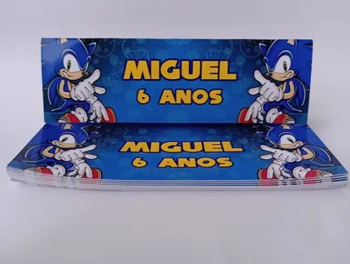 Lapela 15 x 5cm + Saquinho Celofane Sonic