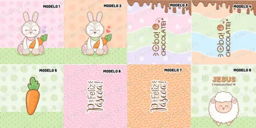 Lapela de Páscoa + Adesivos para Batom