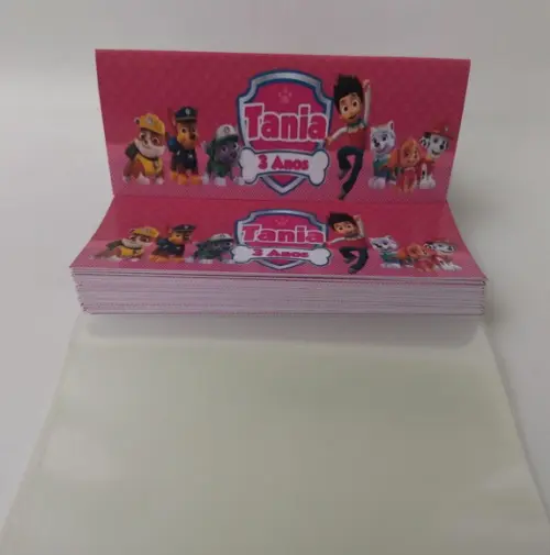 Lapela Personalizada 12 x 5cm + Saquinho Celofane