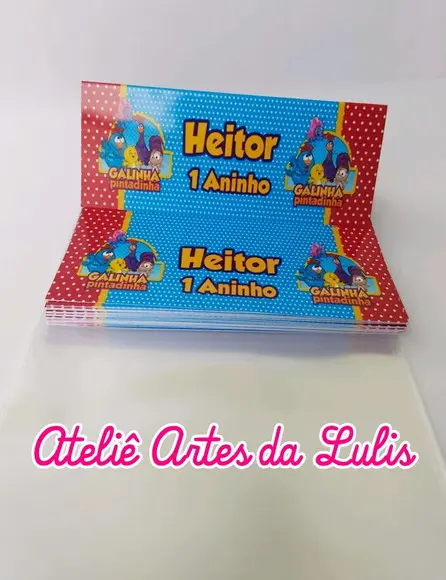 Lapela Personalizada 12 x 5cm + Saquinho Celofane