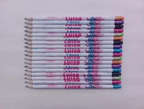 Lápis com Borracha Stitch e Angel
