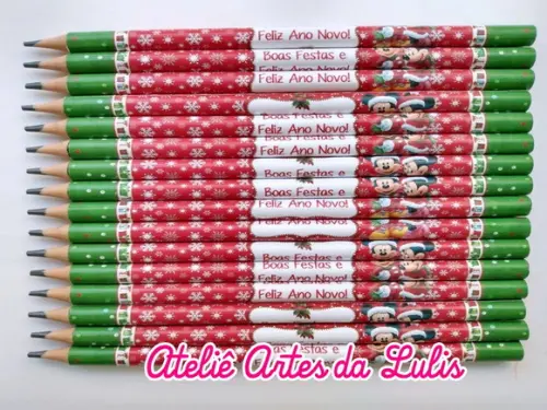 Lápis Minnie e Mickey de Natal