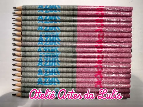 Lápis Novembro Azul e Outubro Rosa Atacado