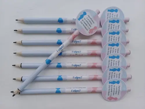 Lápis Personalizado Chá Revelação com Tag