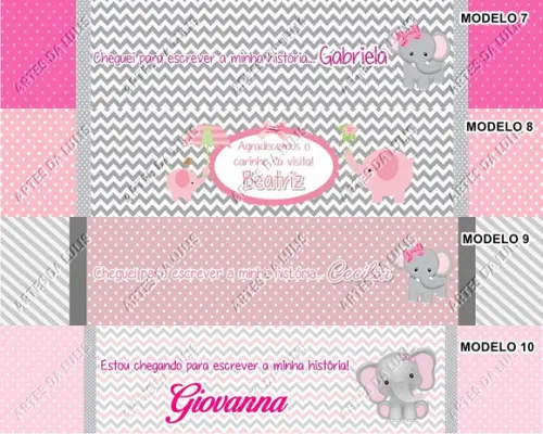 Lápis Personalizado Elefantinho com Lacinho