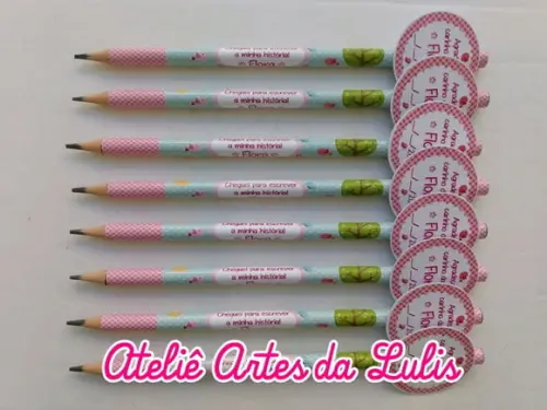 Lápis Personalizado Jardim Encantado Com Tag