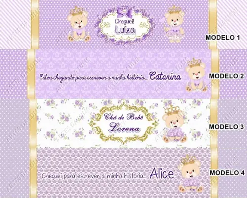 Lápis Personalizado Ursinha Princesa com Tag