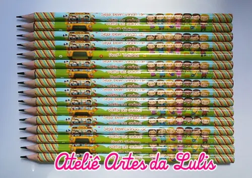 Lápis Personalizado Volta as Aulas Atacado