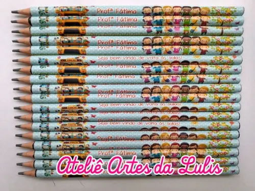 Lápis Personalizado Volta as Aulas Atacado