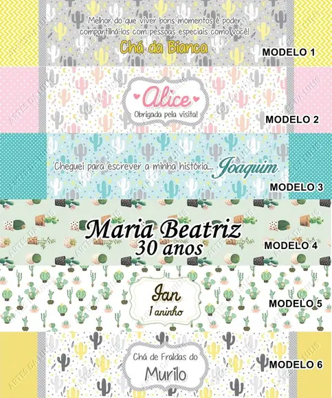 Marcador de Livro + Caneta + Lápis Cactos e Lhama