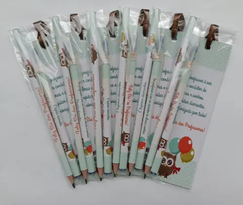 Marcador de Livro + Caneta + Lápis Dia dos Professores