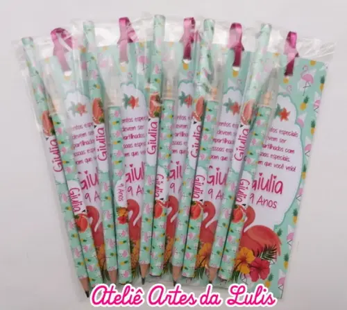 Marcador de Livro + Caneta + Lápis Flamingo