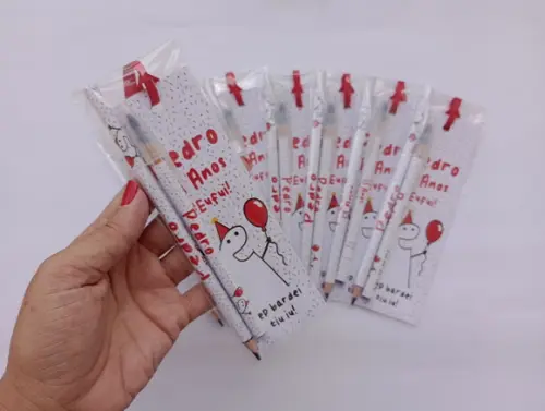Marcador de Livro + Caneta + Lápis Flork Aniversário
