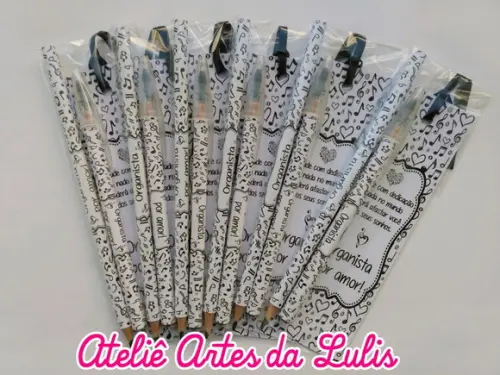 Marcador de Livro + Caneta + Lápis Notas Musicais