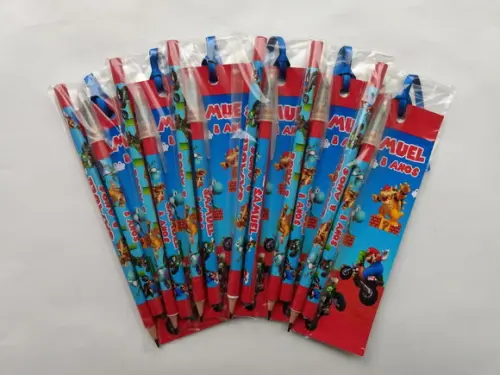 Marcador de Livro + Caneta + Lápis Super Mario