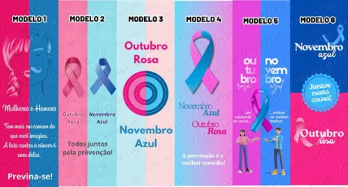 Marcador de Livro + Caneta Outubro Rosa e Novembro Azul