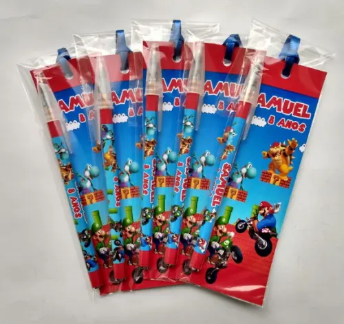 Marcador de Livro + Caneta Super Mario