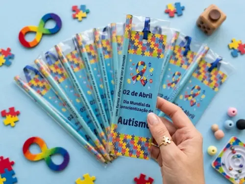 Marcador de Livro + Lápis Autismo