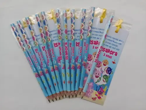 Marcador de Livro + Lápis Baby Shark