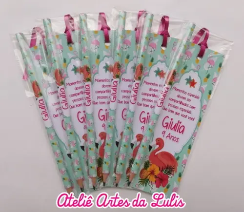 Marcador de Livro + Lápis Flamingo