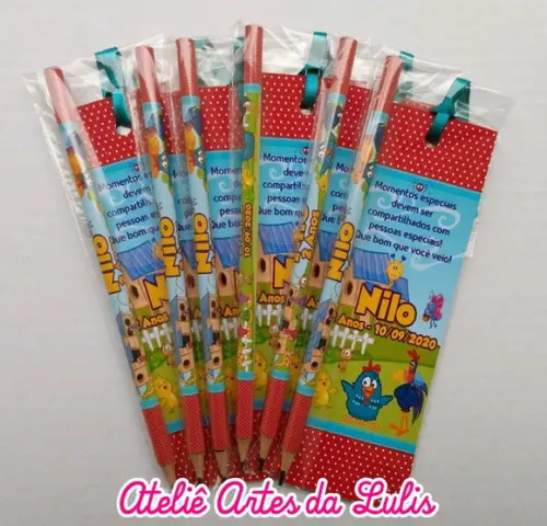 Marcador de Livro + Lápis Galinha Pintadinha