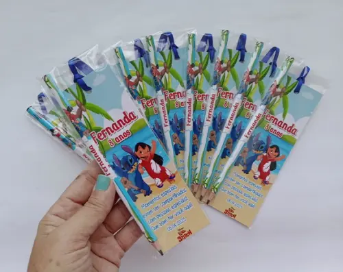 Marcador de Livro + Lápis Lilo e Stitch